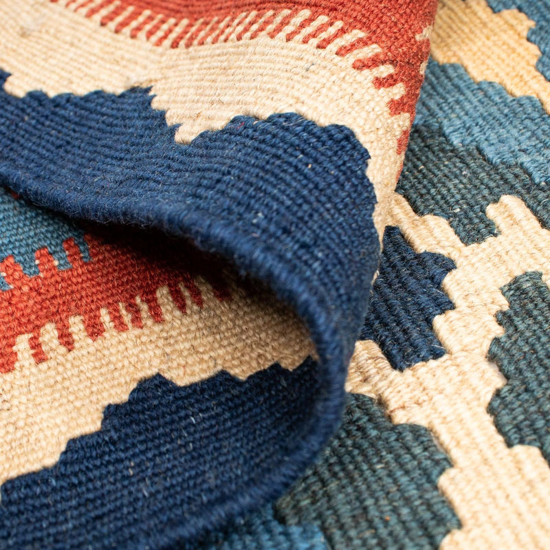 Kelim Carpet - orientalisk matta - 174 x 148 cm - blå