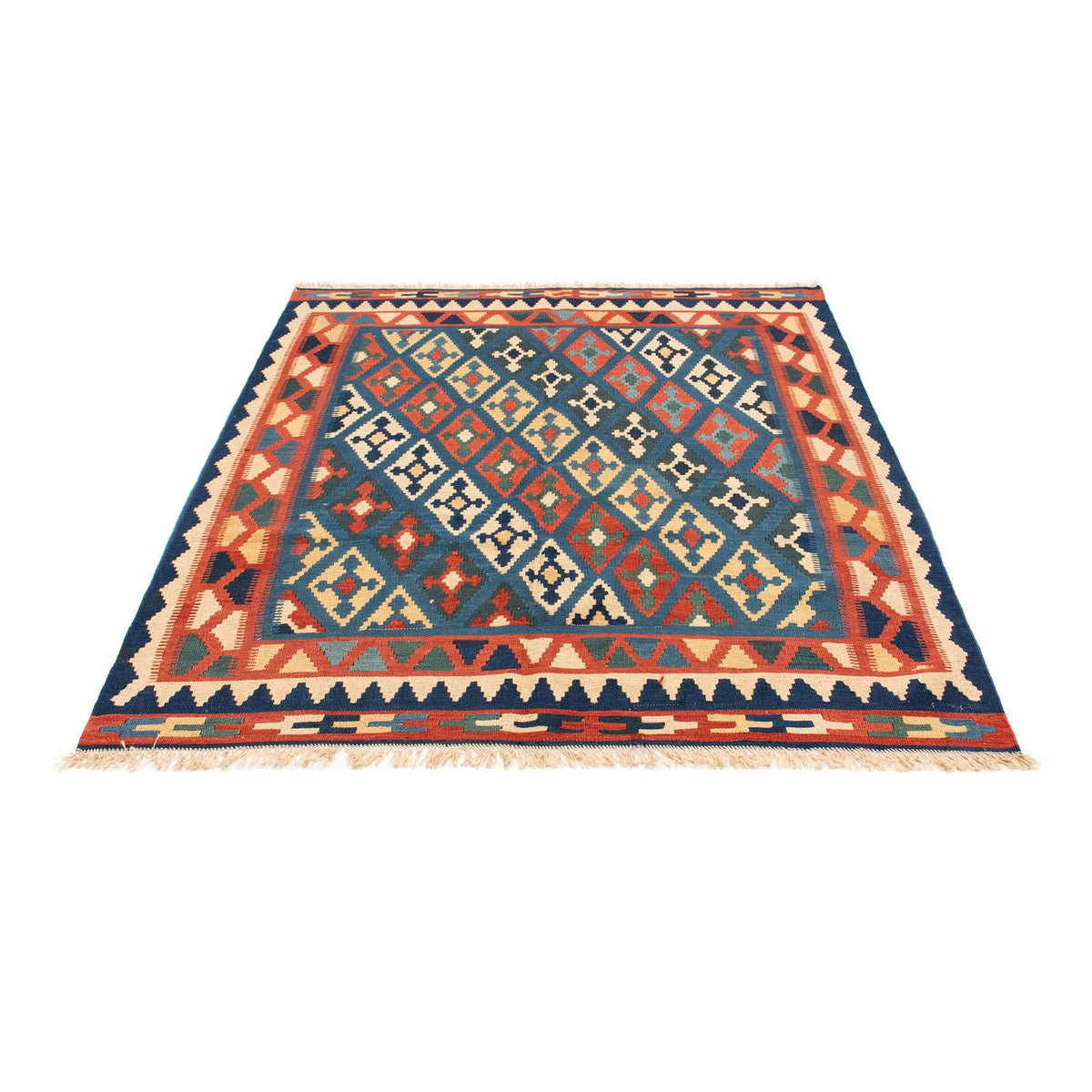 Kelim Carpet - orientalisk matta - 174 x 148 cm - blå