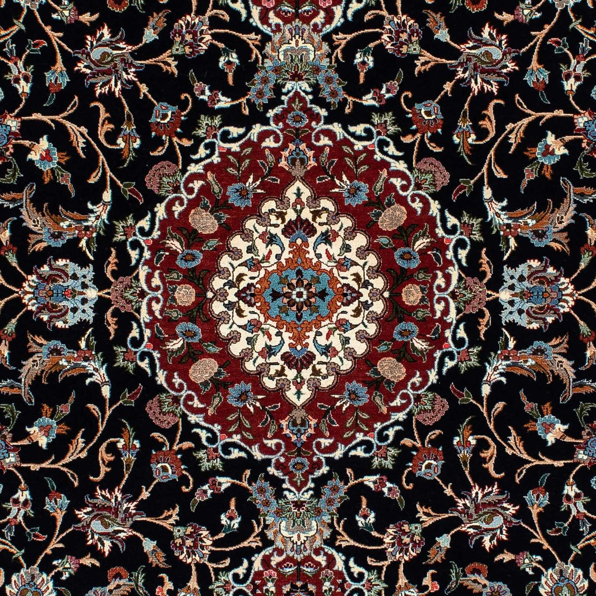 Persisk matta - Ghom - 213 x 141 cm - mörkblå