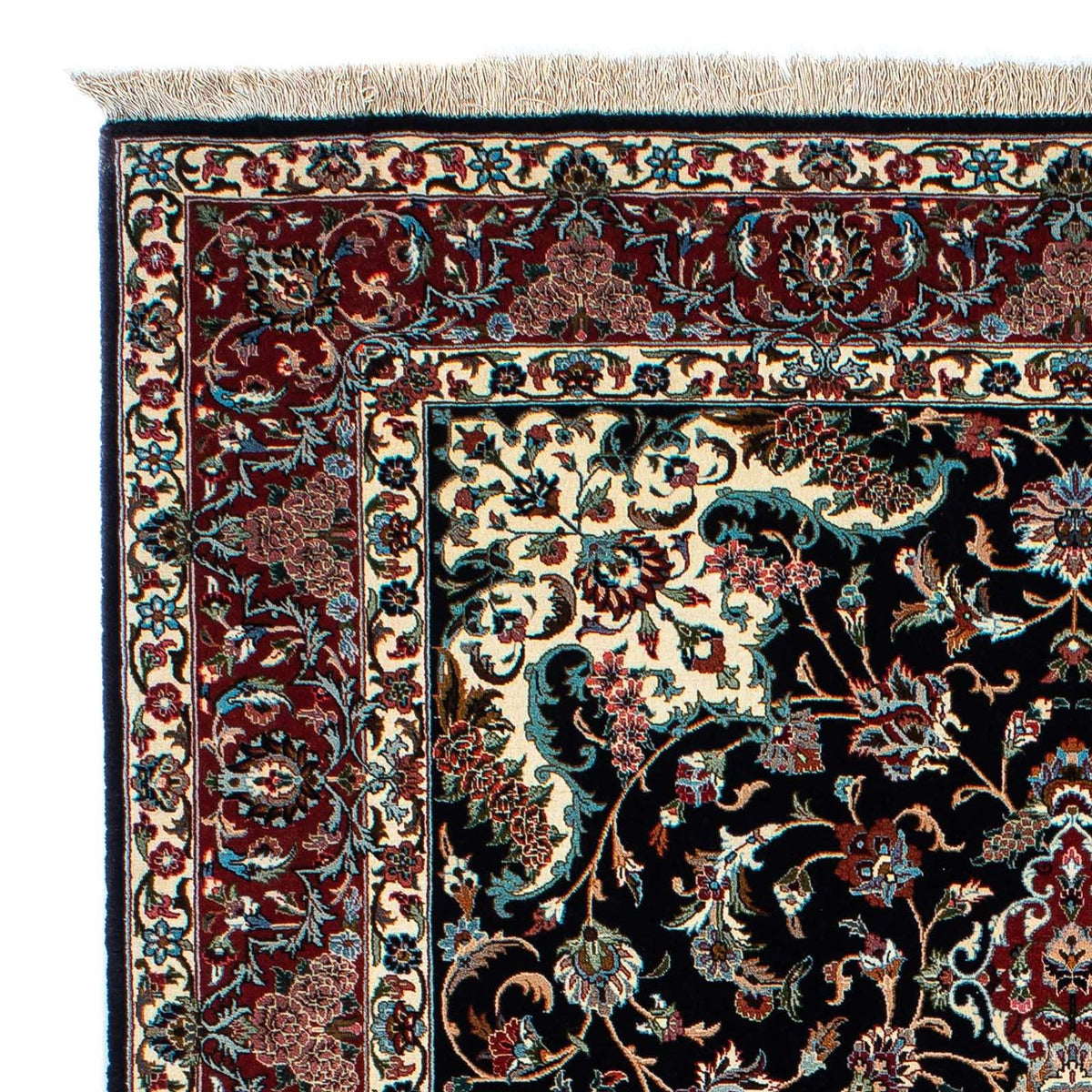 Persisk matta - Ghom - 213 x 141 cm - mörkblå