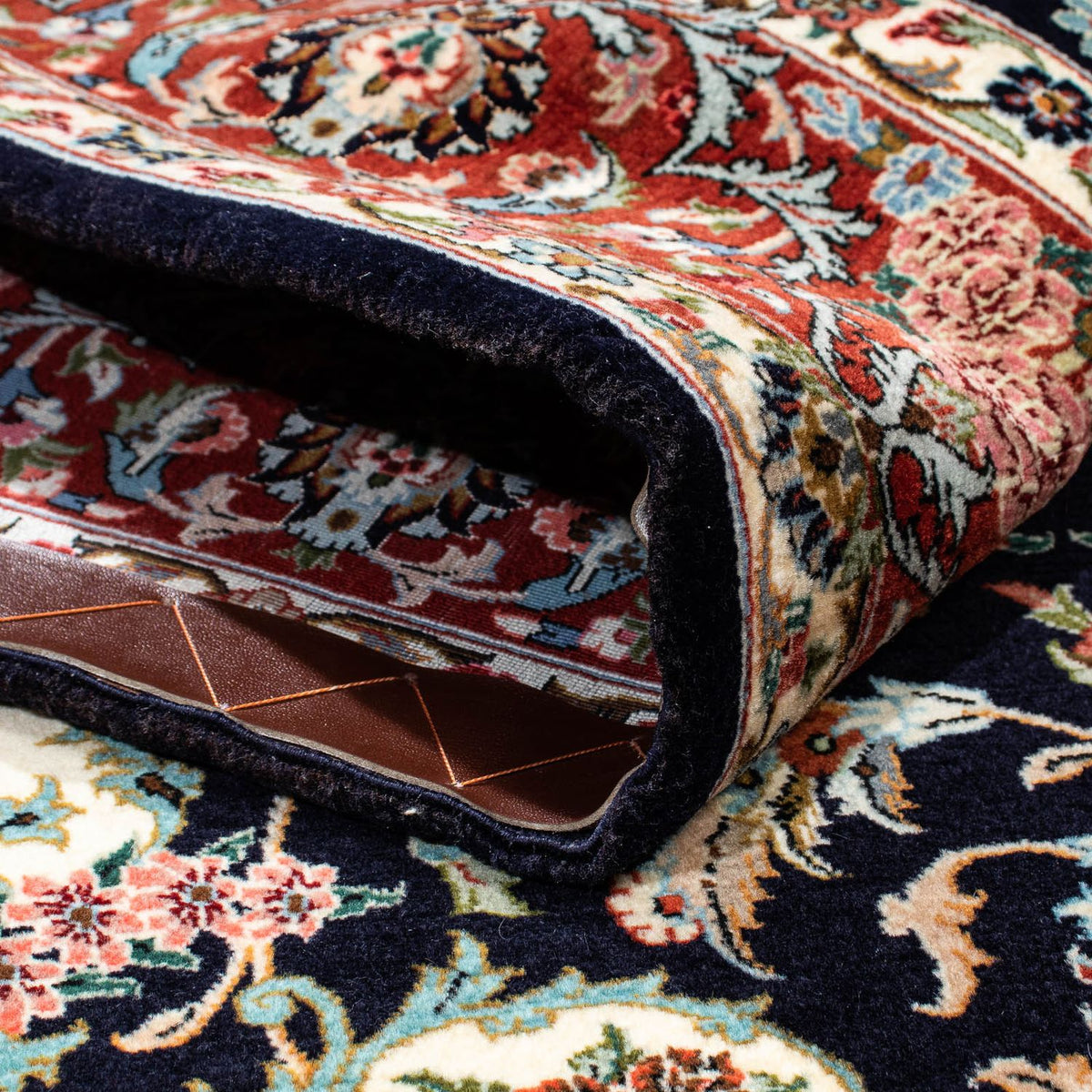 Persisk matta - Ghom - 213 x 141 cm - mörkblå