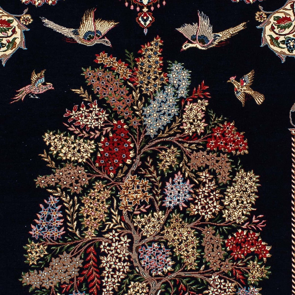 Persisk matta - Ghom - 210 x 139 cm - mörkblå