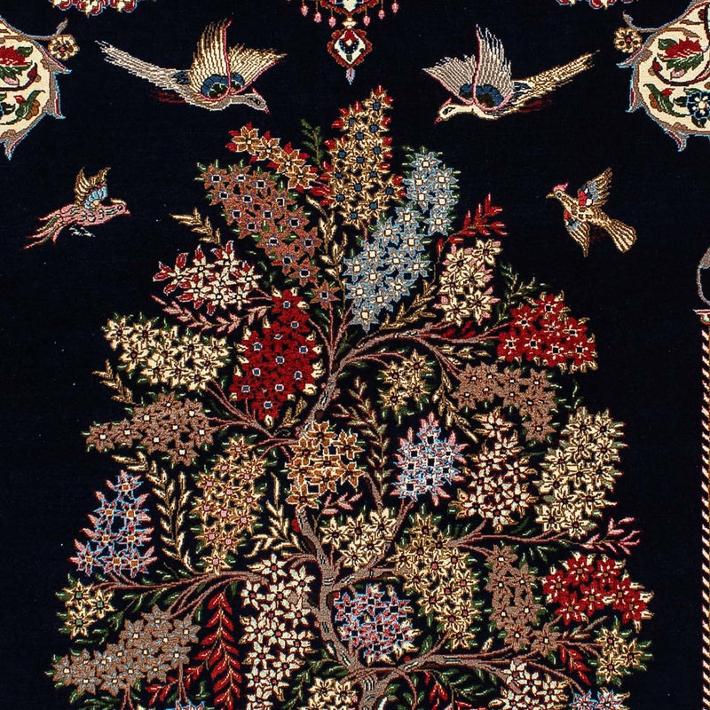 Persisk matta - Ghom - 210 x 139 cm - mörkblå