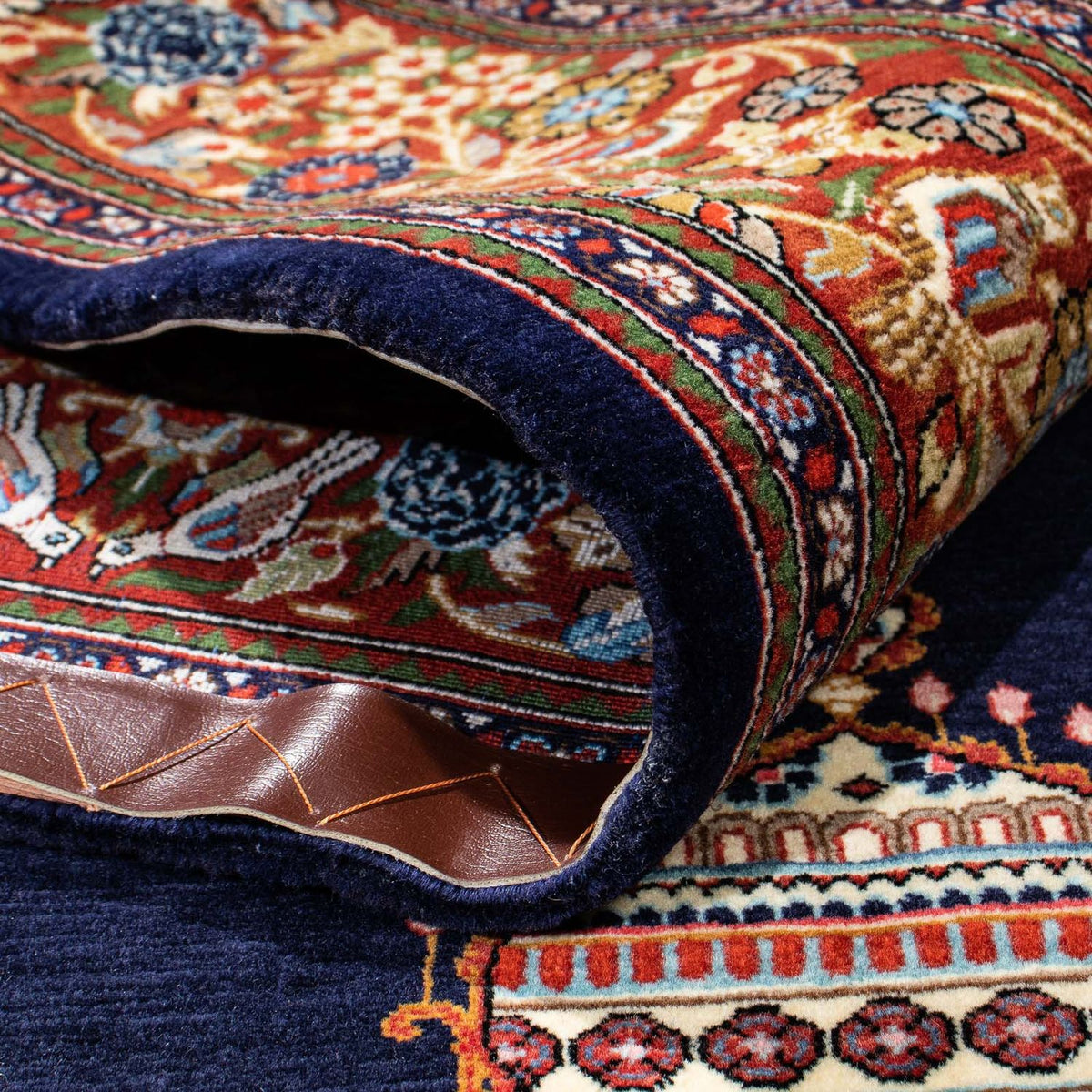 Persisk matta - Ghom - 210 x 139 cm - mörkblå