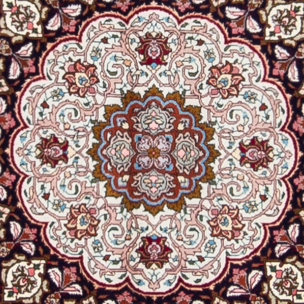 Persisk matta - Tabriz - Royal kvadrat  - 300 x 297 cm - mörkröd