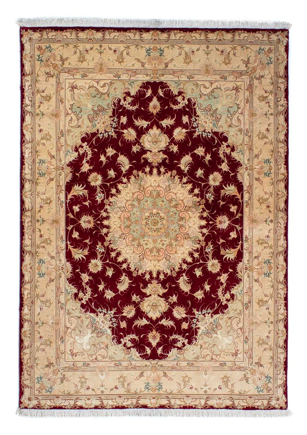 Persisk matta - Tabriz - Royal - 200 x 153 cm - mörkröd