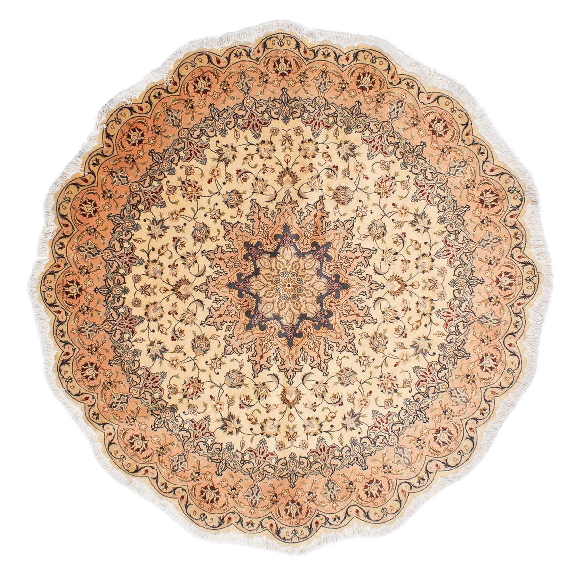 Persisk matta - Tabriz - Royal runt  - 195 x 195 cm - beige