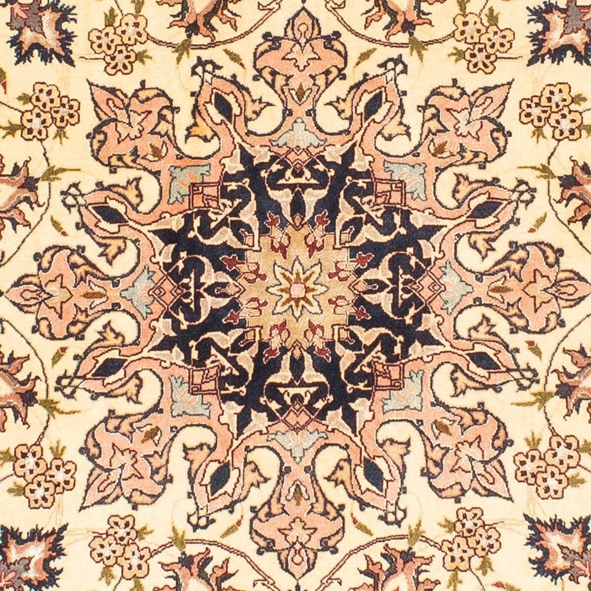 Persisk matta - Tabriz - Royal runt  - 150 x 150 cm - beige