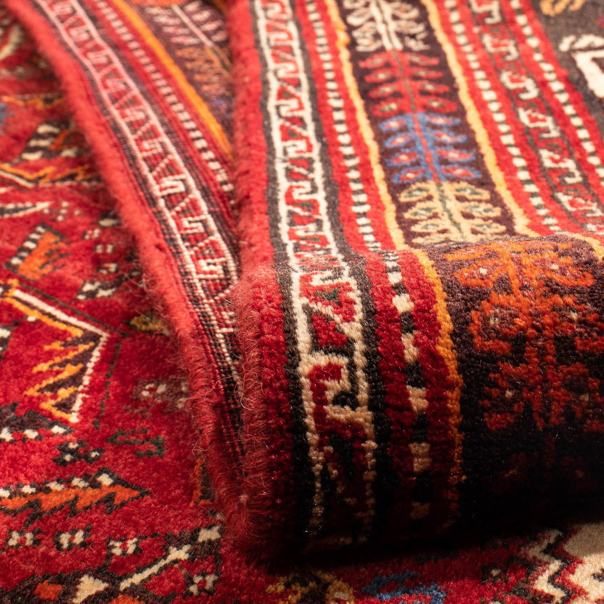 Persisk matta - Nomadic - 275 x 182 cm - mörkröd