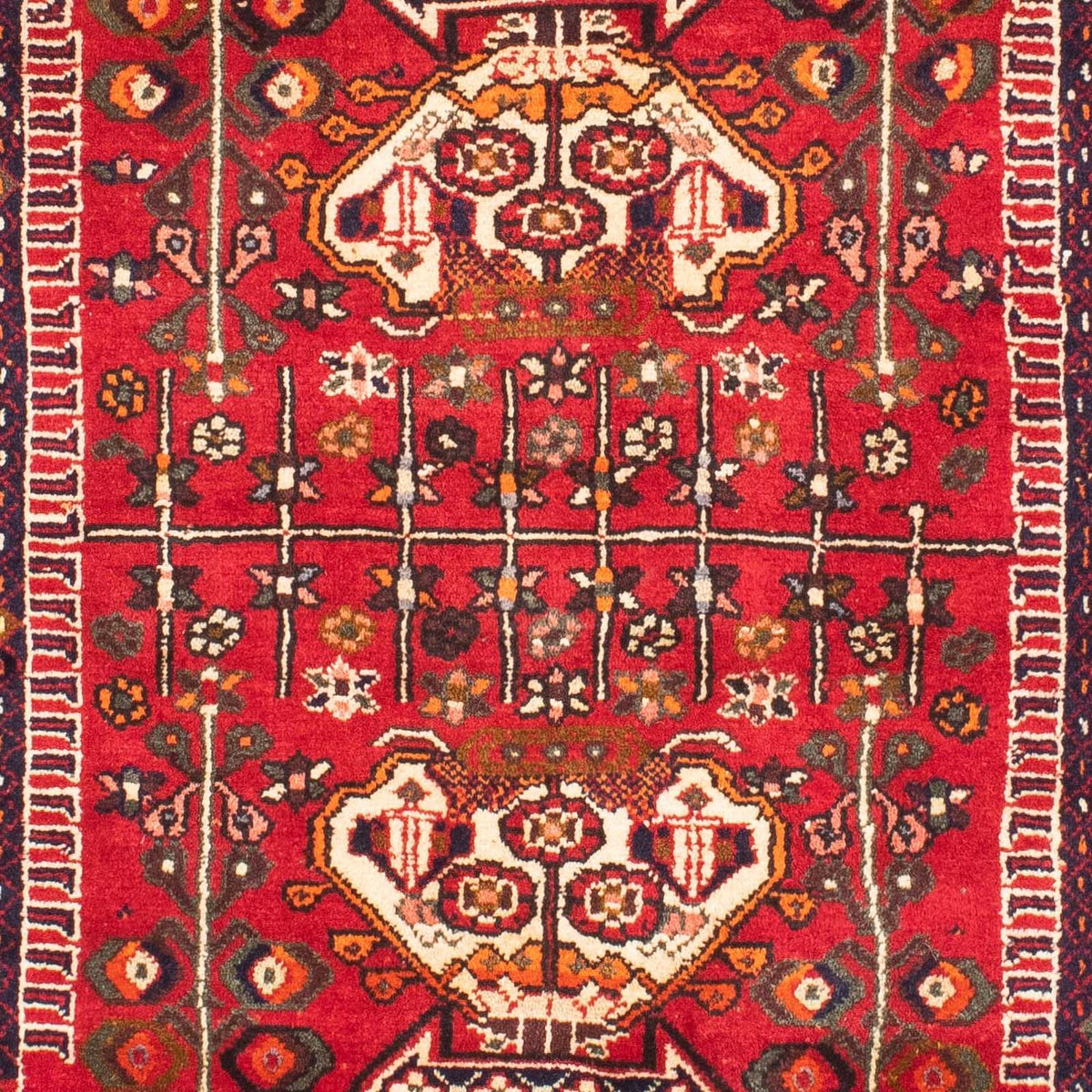 Persisk matta - Nomadic - 135 x 107 cm - mörkröd