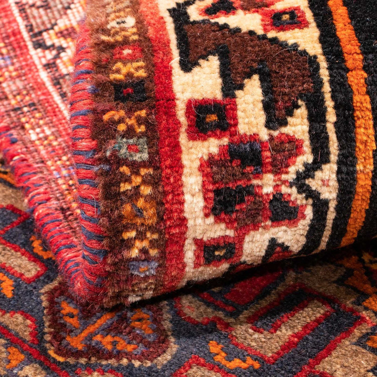 Persisk matta - Nomadic - 161 x 88 cm - mörkröd