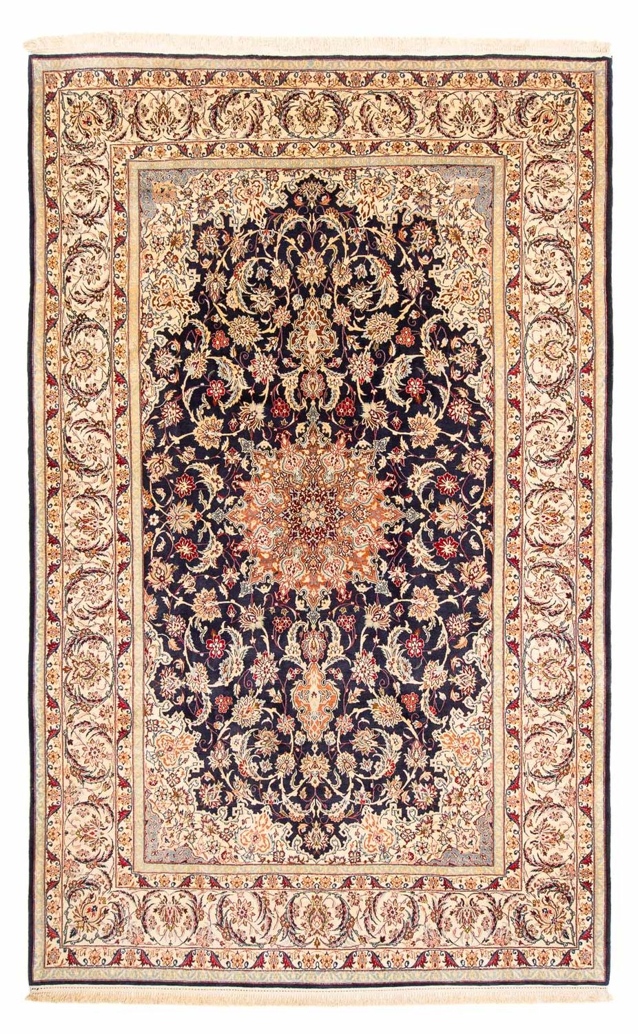 Persisk matta - Isfahan - Premium - 327 x 202 cm - mörkblå