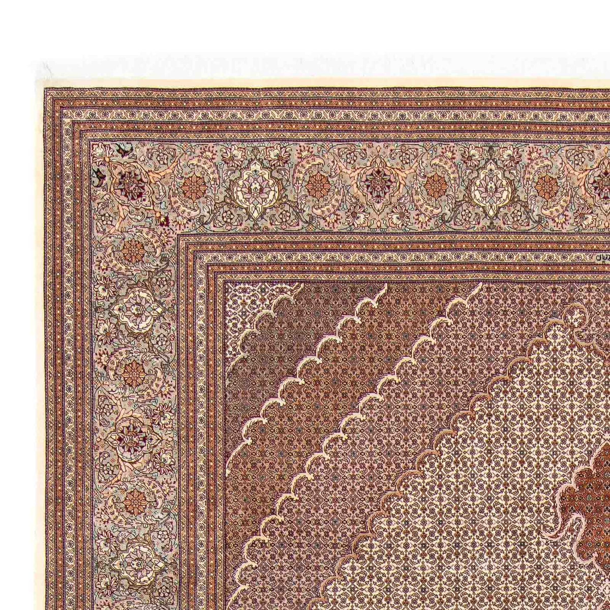 Persisk matta - Tabriz - 358 x 255 cm - ljusbrun