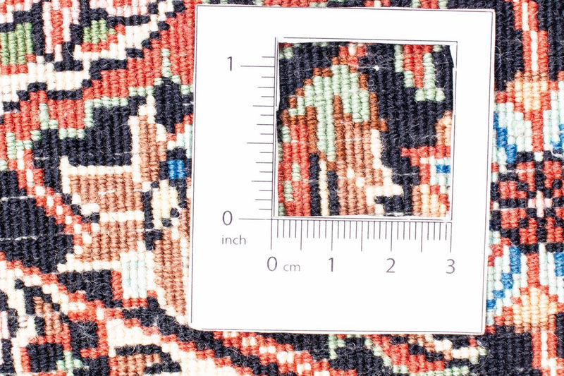 Persisk matta - Bijar runt  - 158 x 158 cm - mörkröd