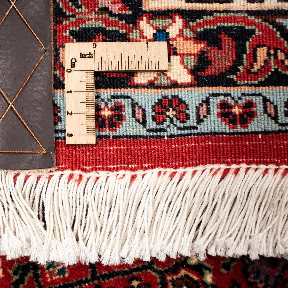 Persisk matta - Bijar kvadrat  - 207 x 200 cm - mörkröd