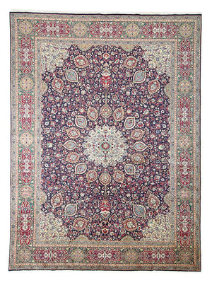 Persisk matta - Tabriz - Royal - 401 x 300 cm - mörkblå