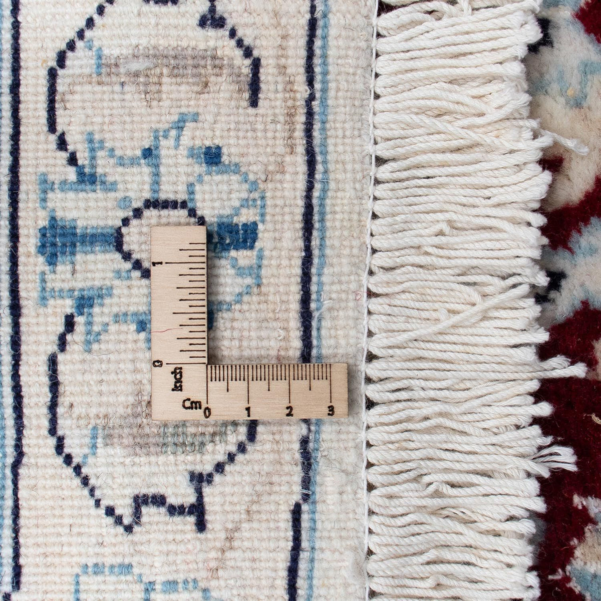 Persisk matta - Nain runt  - 297 x 297 cm - mörkröd