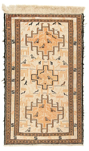 Kelim Carpet - orientalisk matta - 101 x 65 cm - beige
