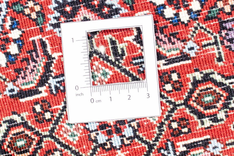 Persisk matta - Bijar runt  - 155 x 155 cm - mörkröd