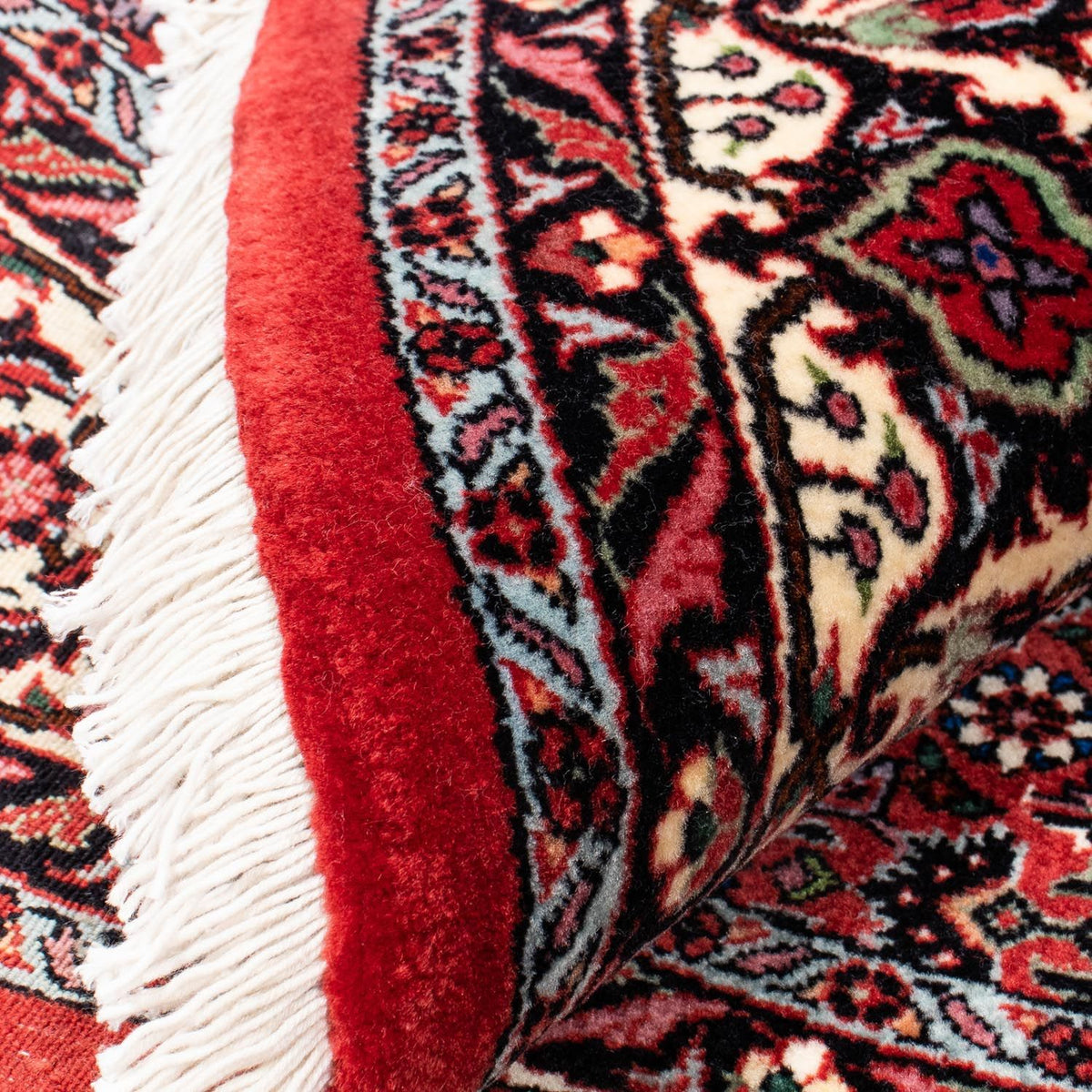 Persisk matta - Bijar runt  - 150 x 150 cm - mörkröd