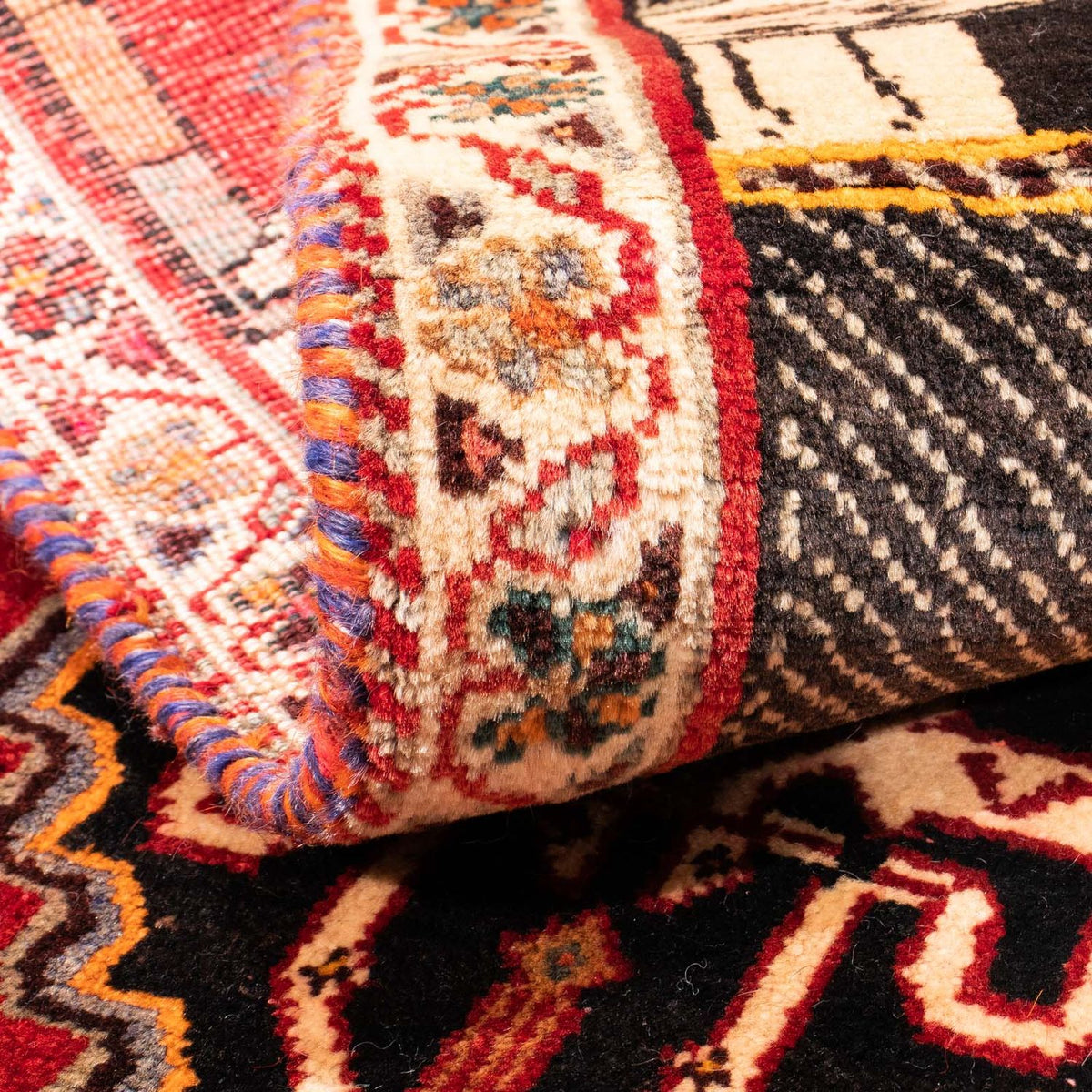 Persisk matta - Nomadic - 148 x 81 cm - mörkröd