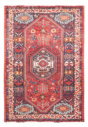 Persisk matta - Nomadic - 161 x 110 cm - mörkröd