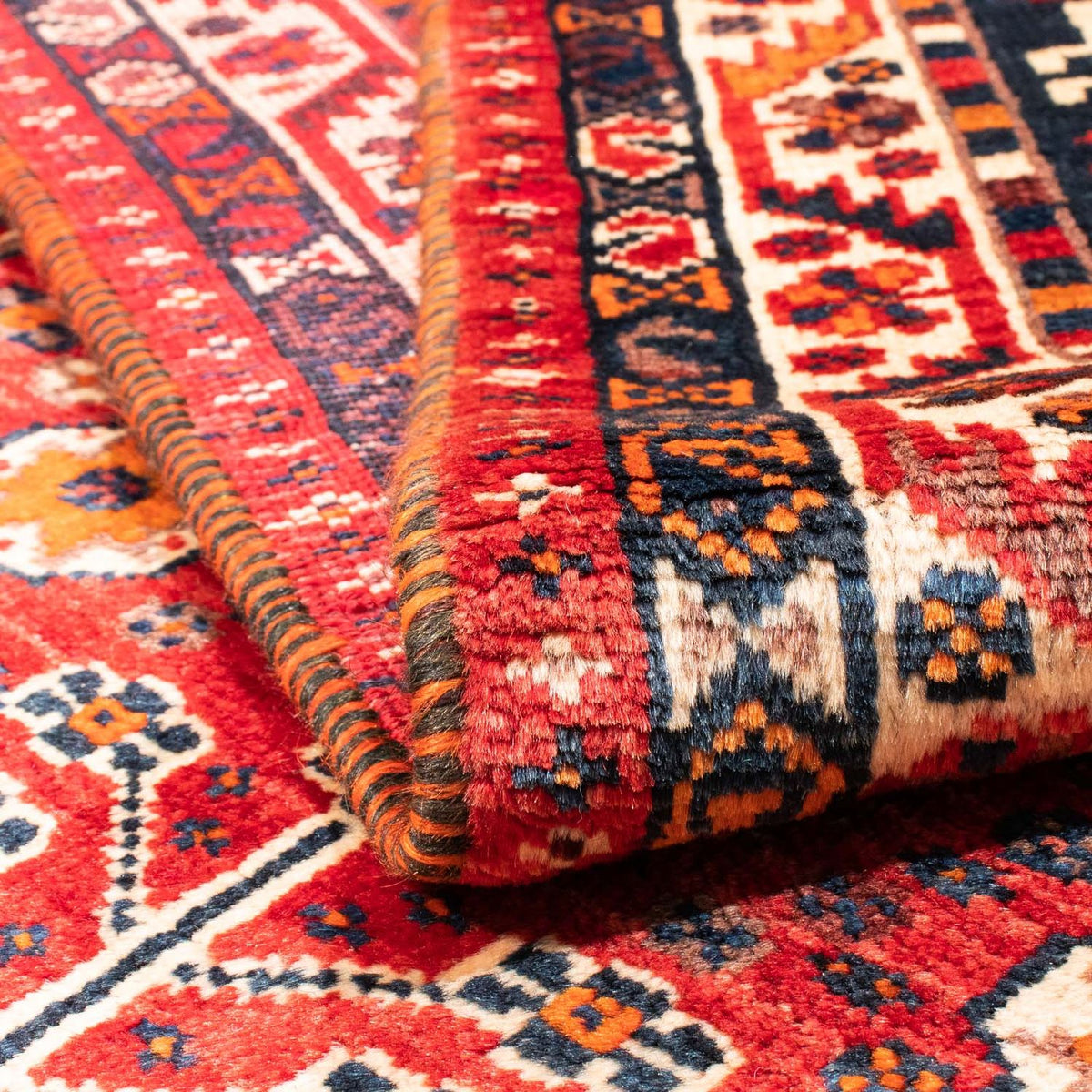 Persisk matta - Nomadic - 161 x 110 cm - mörkröd