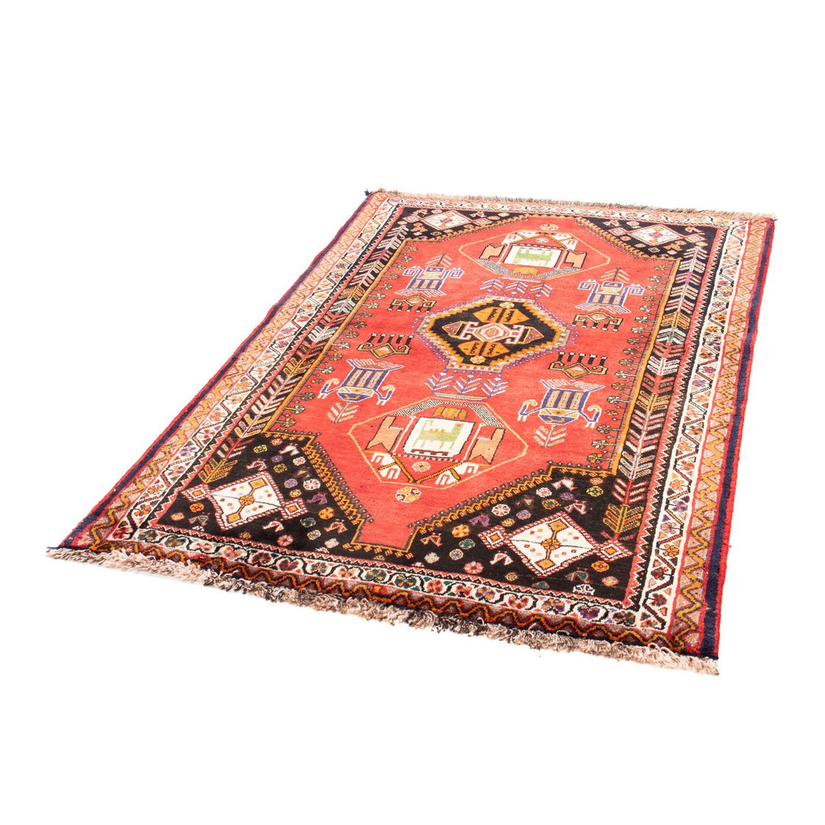 Persisk matta - Nomadic - 165 x 118 cm - mörkröd