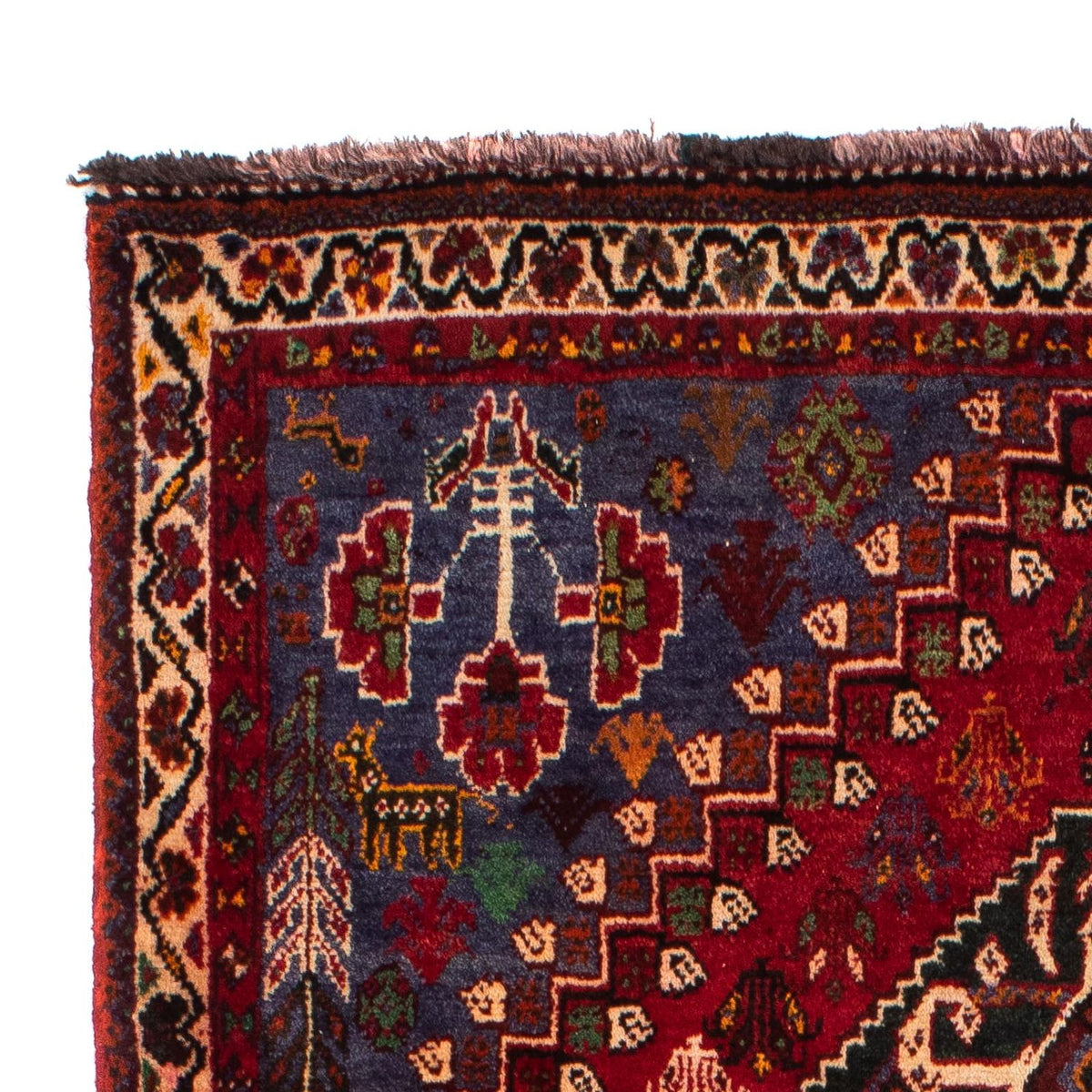 Persisk matta - Nomadic - 163 x 111 cm - mörkröd