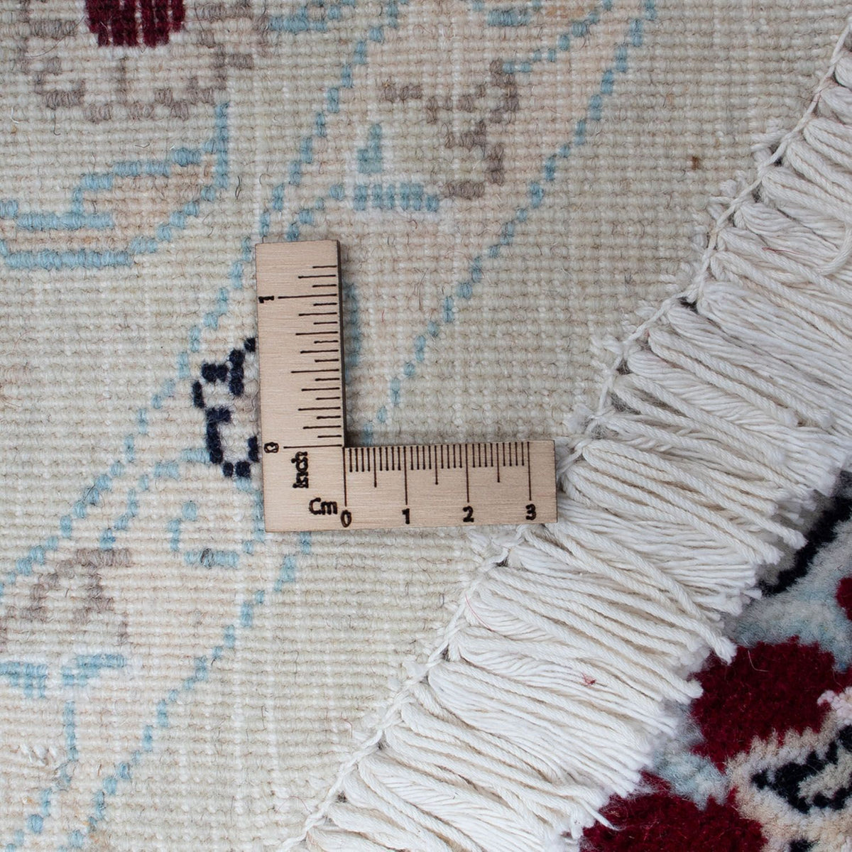 Persisk matta - Nain runt  - 295 x 295 cm - mörkröd