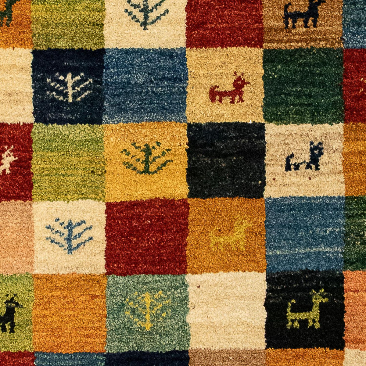 Gabbeh-matta - persisk - 136 x 72 cm - mörkröd