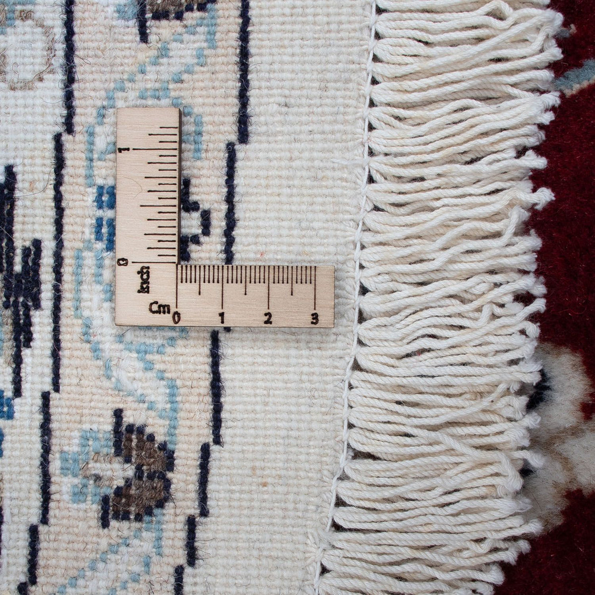 Persisk matta - Nain runt  - 250 x 250 cm - mörkröd