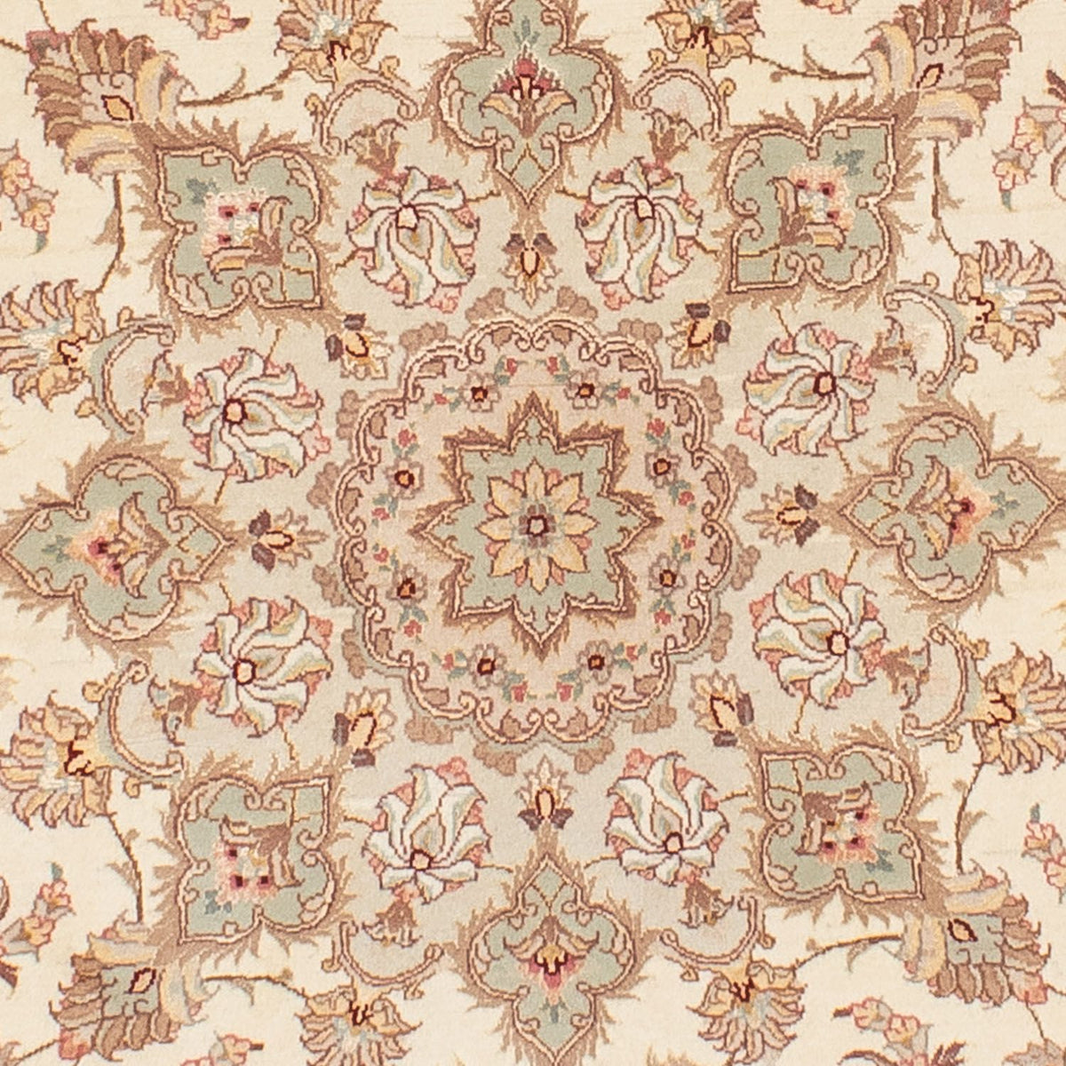 Persisk matta - Tabriz - Royal runt  - 146 x 146 cm - beige