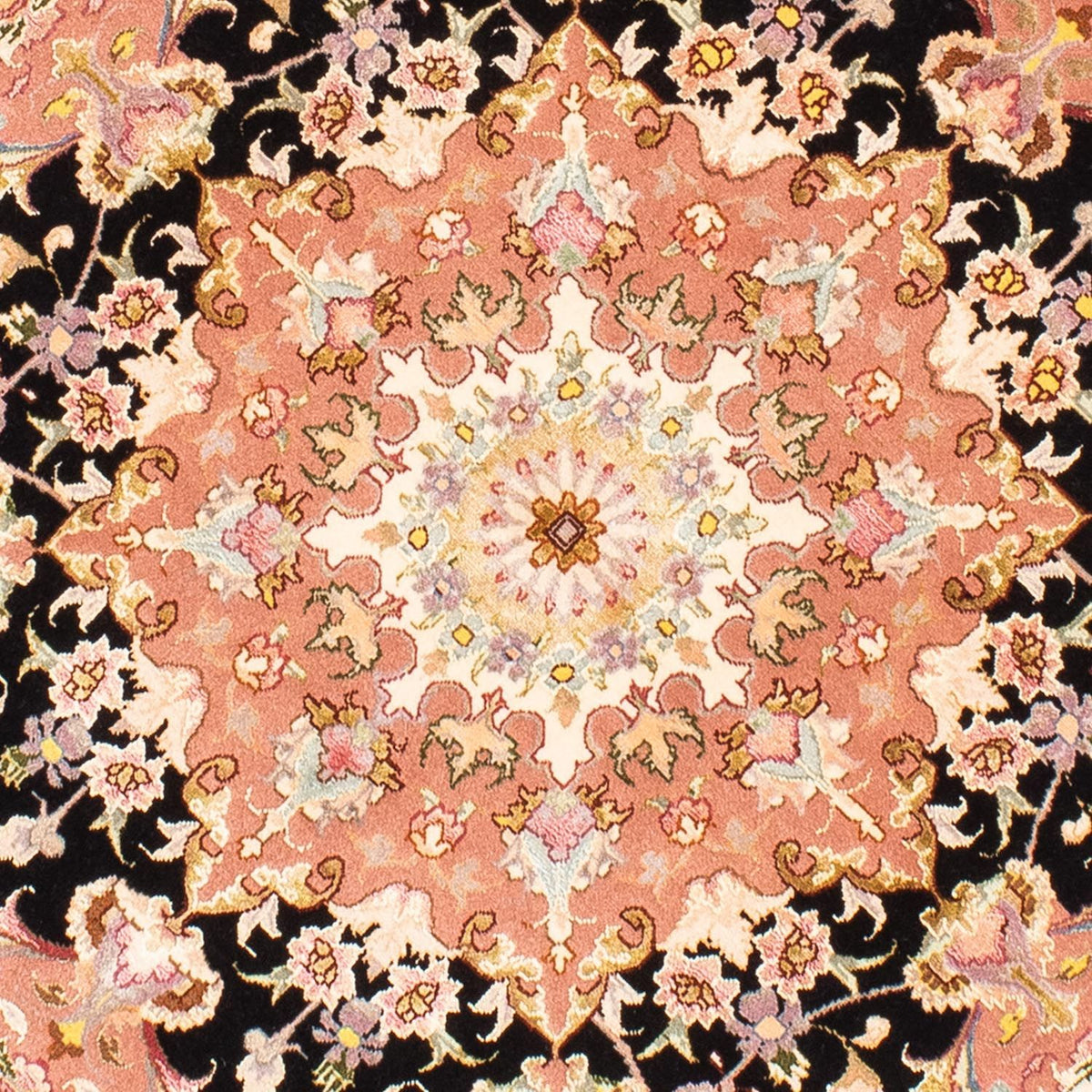 Persisk matta - Tabriz - Royal runt  - 153 x 153 cm - mörkblå