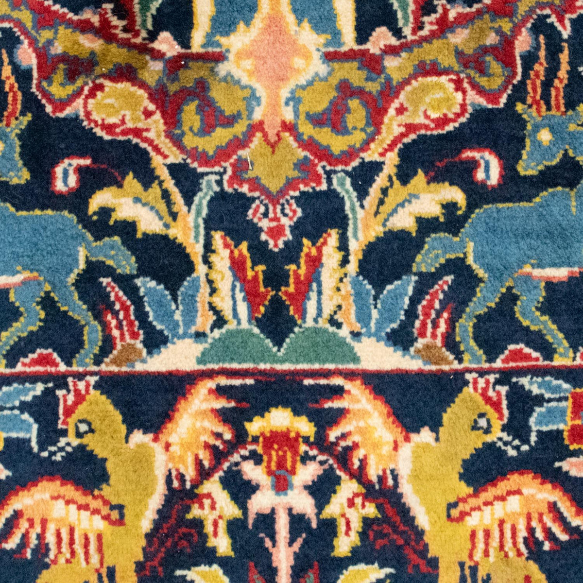 Persisk matta - Ghom - 217 x 134 cm - mörkblå