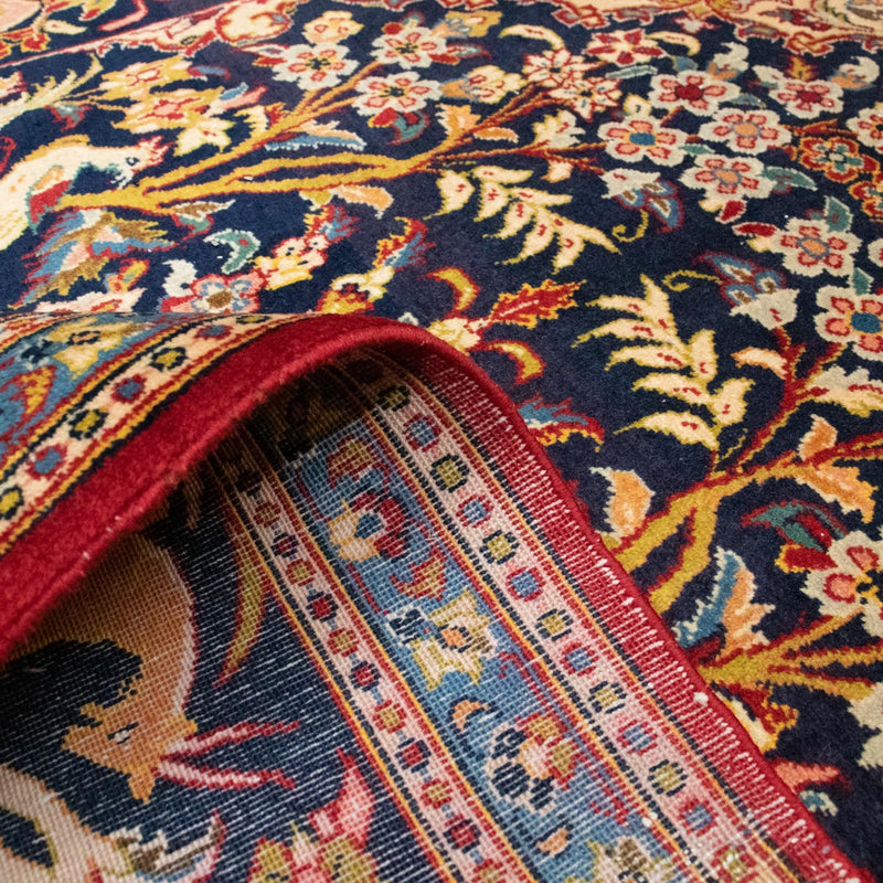 Persisk matta - Ghom - 217 x 134 cm - mörkblå