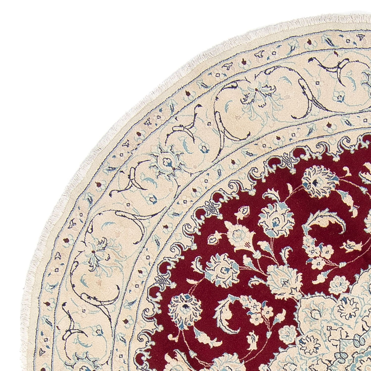 Persisk matta - Nain runt  - 245 x 245 cm - mörkröd