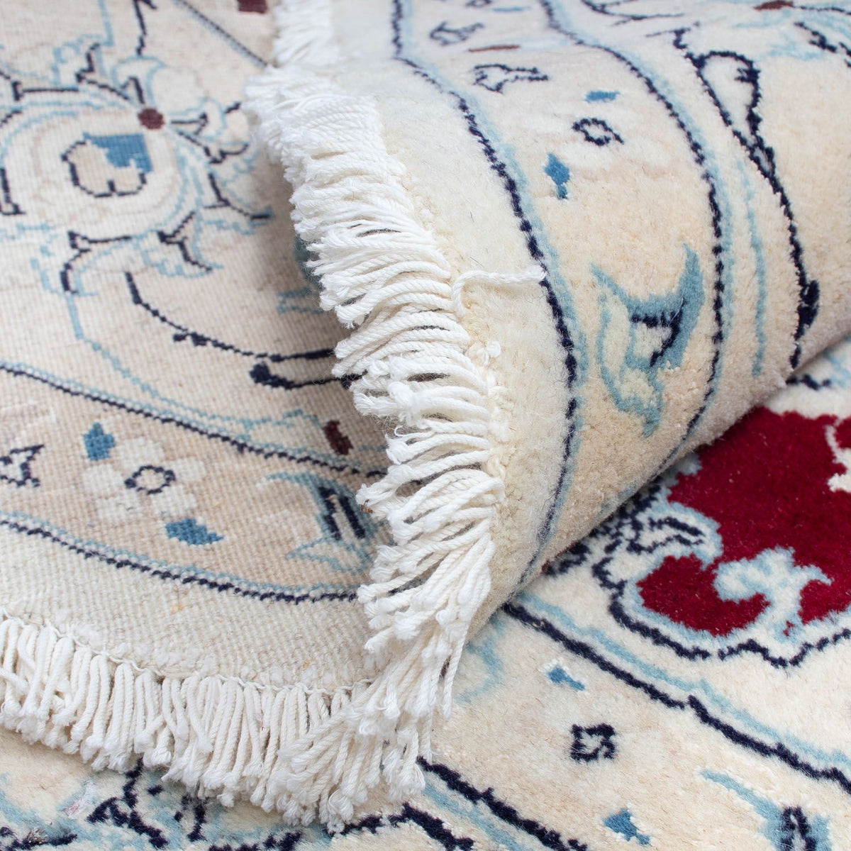 Persisk matta - Nain runt  - 245 x 245 cm - mörkröd