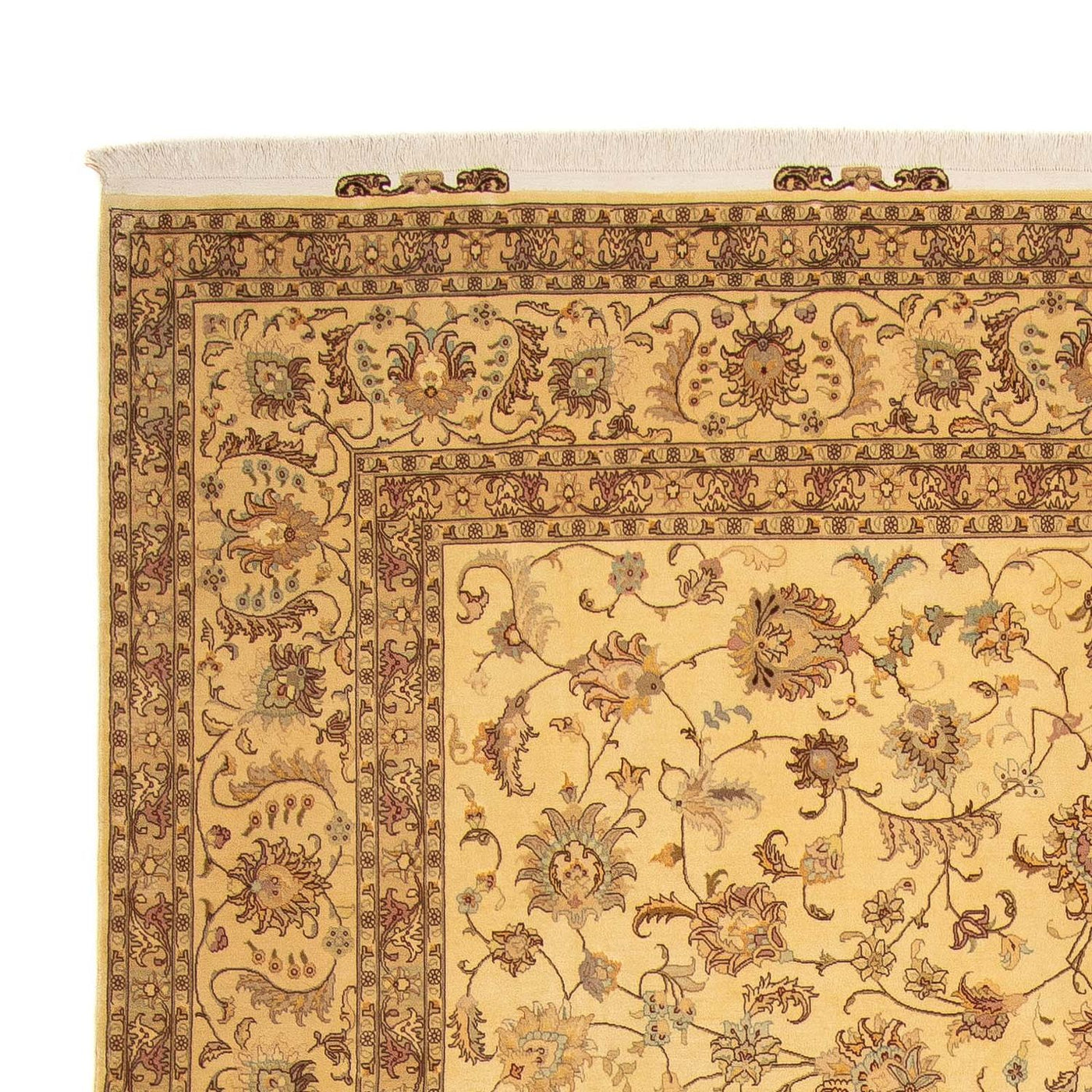 Persisk matta - Tabriz - Royal - 393 x 298 cm - ljusbrun