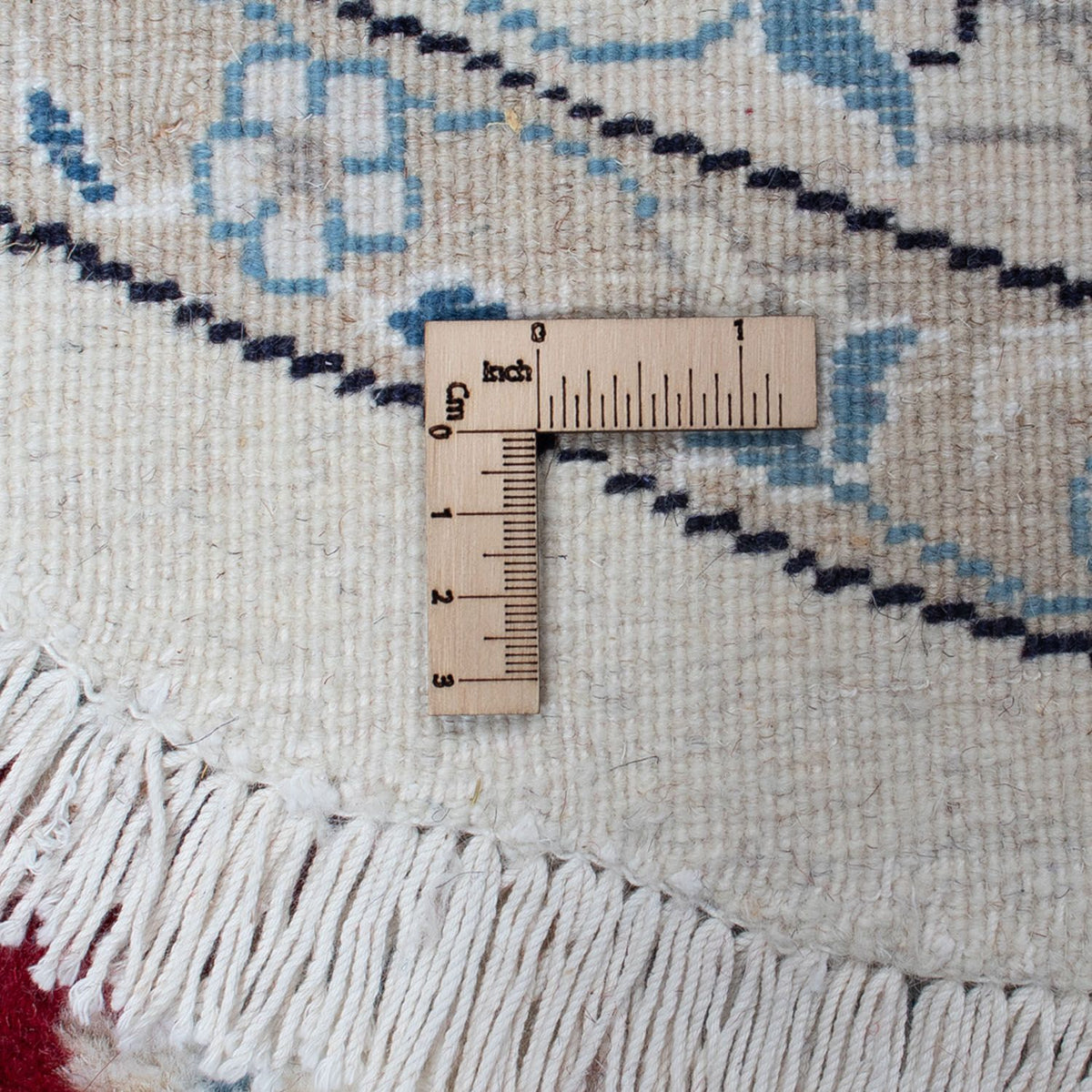 Persisk matta - Nain runt  - 300 x 300 cm - mörkröd