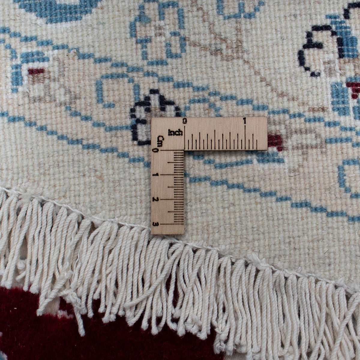 Persisk matta - Nain runt  - 295 x 295 cm - mörkröd