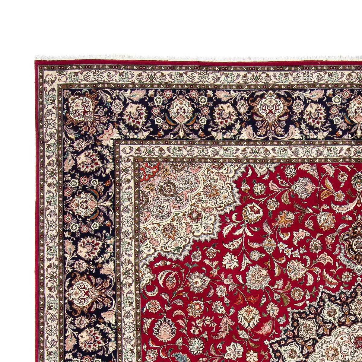 Persisk matta - Tabriz - Royal kvadrat  - 306 x 302 cm - mörkröd