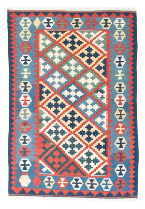 Kelim Carpet - orientalisk matta - 175 x 124 cm - blå