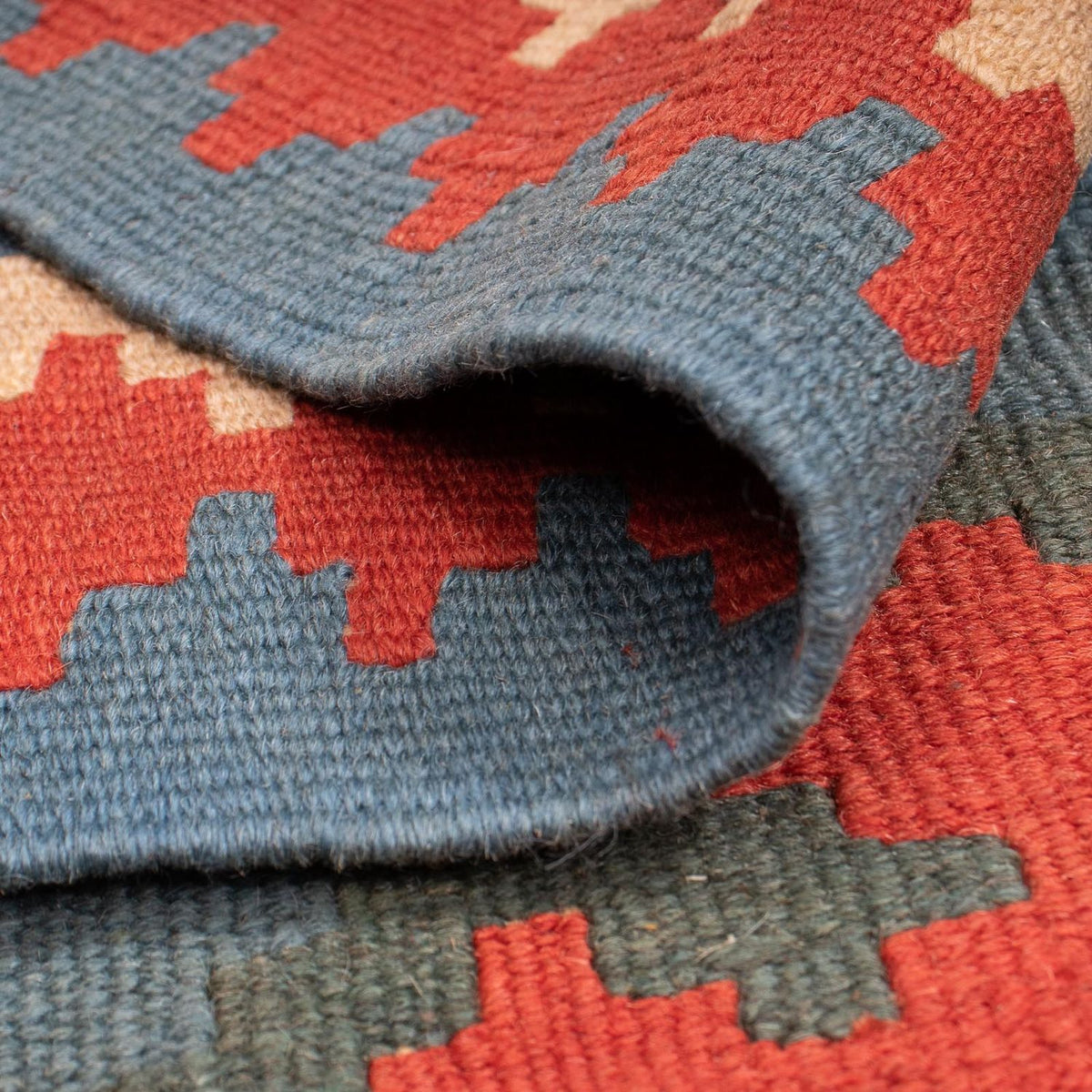 Kelim Carpet - orientalisk matta - 170 x 117 cm - blå