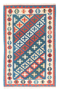 Kelim Carpet - orientalisk matta - 185 x 112 cm - blå