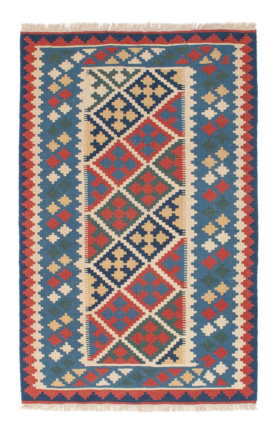 Kelim Carpet - orientalisk matta - 174 x 115 cm - blå