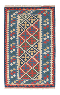 Kelim Carpet - orientalisk matta - 174 x 115 cm - blå