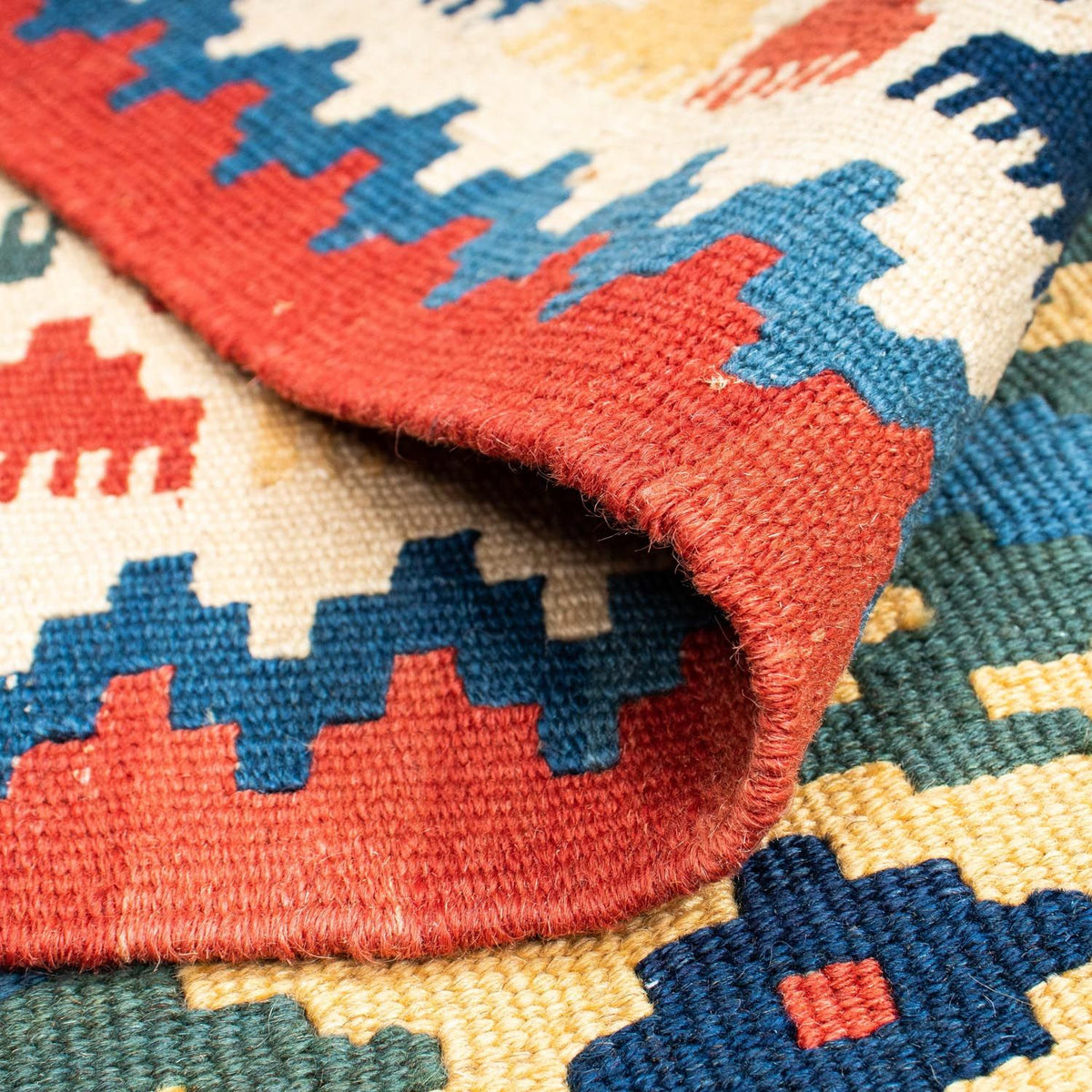 Kelim Carpet - orientalisk matta - 182 x 122 cm - blå