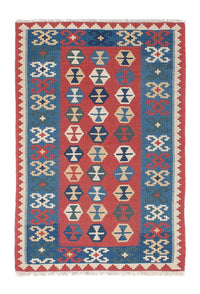 Kelim Carpet - orientalisk matta - 167 x 113 cm - blå