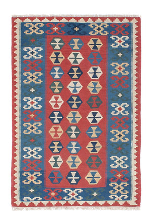 Kelim Carpet - orientalisk matta - 167 x 113 cm - blå